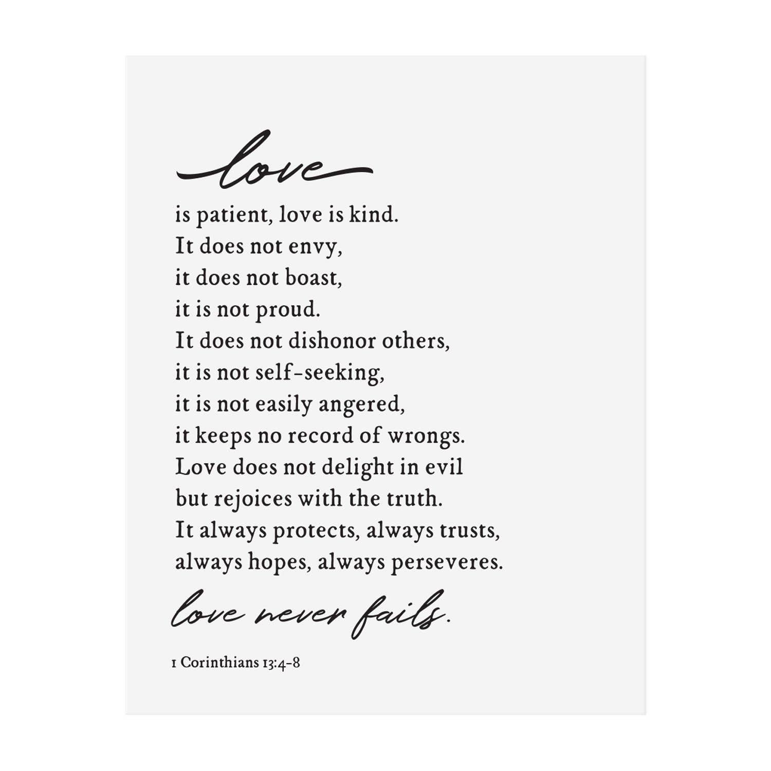 The Anastasia Co - Wholesale Art Print - Love Never Fails Art Print0