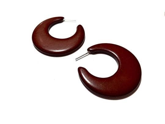 Leetie Lovendale - Wholesale Hoop Earrings - Brown Mod Go Go Lucite Hoop Earrings0