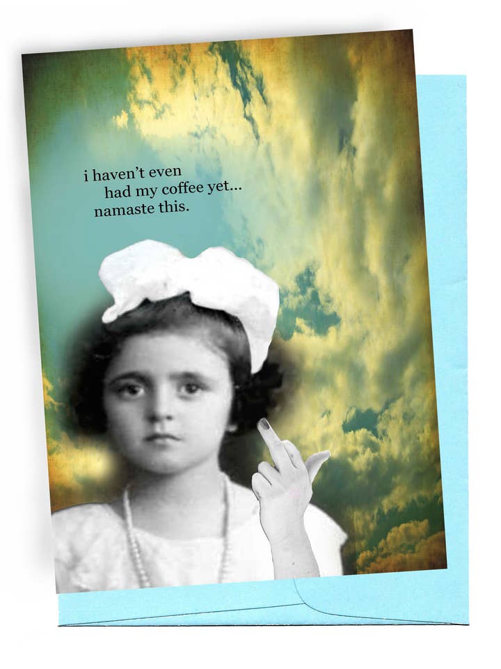 647 Carte de vœux Namaste pour la vente par Erin Smith Art