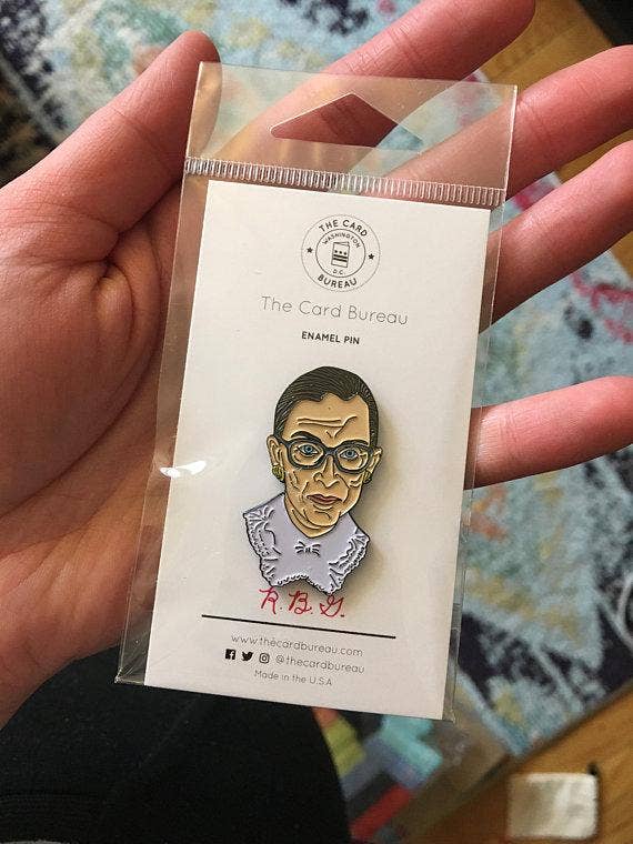 The Card Bureau - Wholesale Lapel Pin/Button - Ruth Bader Ginsburg Enamel Pin1