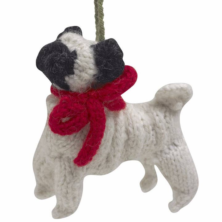 Mops handgestrickter Weihnachtsanhänger, Geschenk für Hundefreunde für den Großhandel von Arcadia Home
