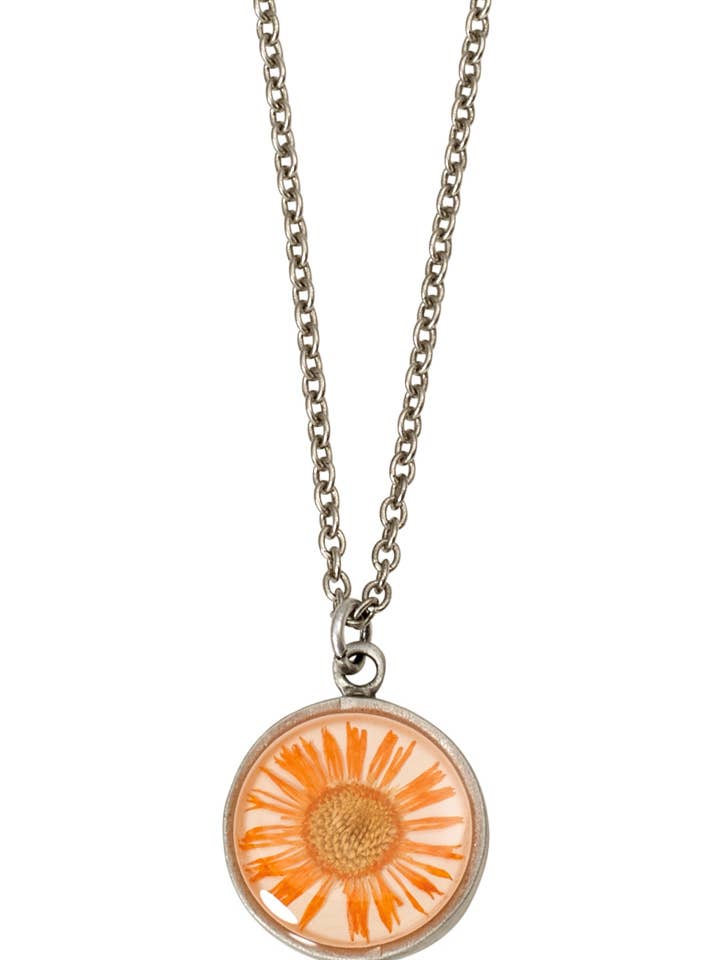 Collier rond Sm marguerite orange pour la vente par Shari Dixon