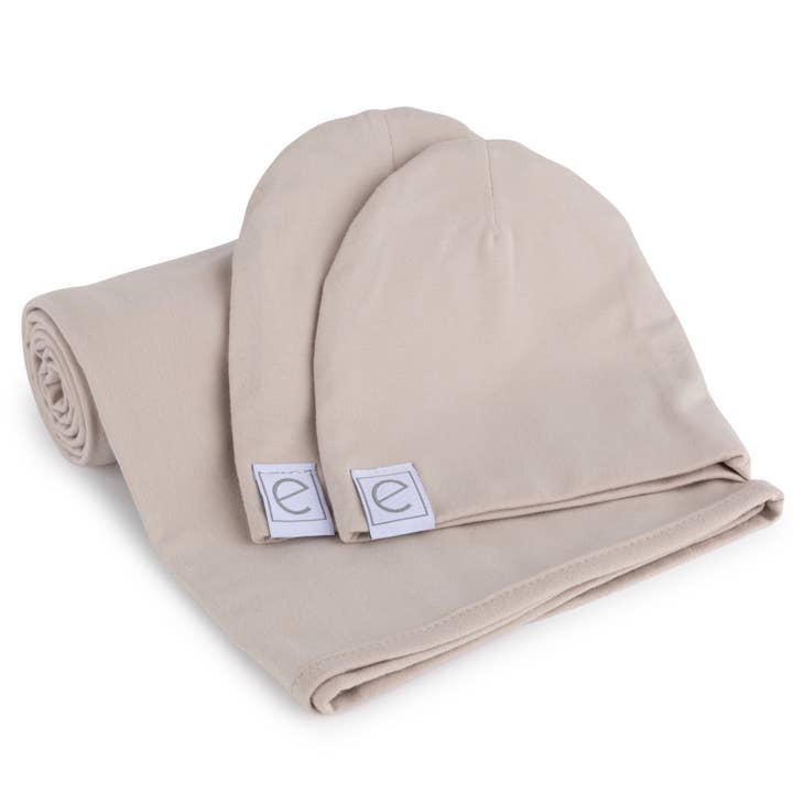 Ely’s & Co. - Wholesale Swaddle Set - Baby - Jersey Swaddle Blankets with 2 Baby Hats (variations)1
