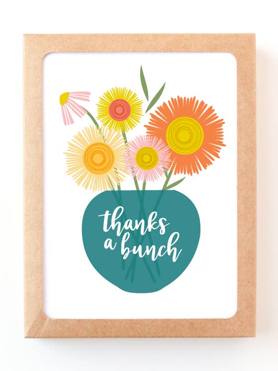 Thanks a Bunch | coffret de cartes de vœux florales pour la vente par Graphic Anthology Greeting Cards