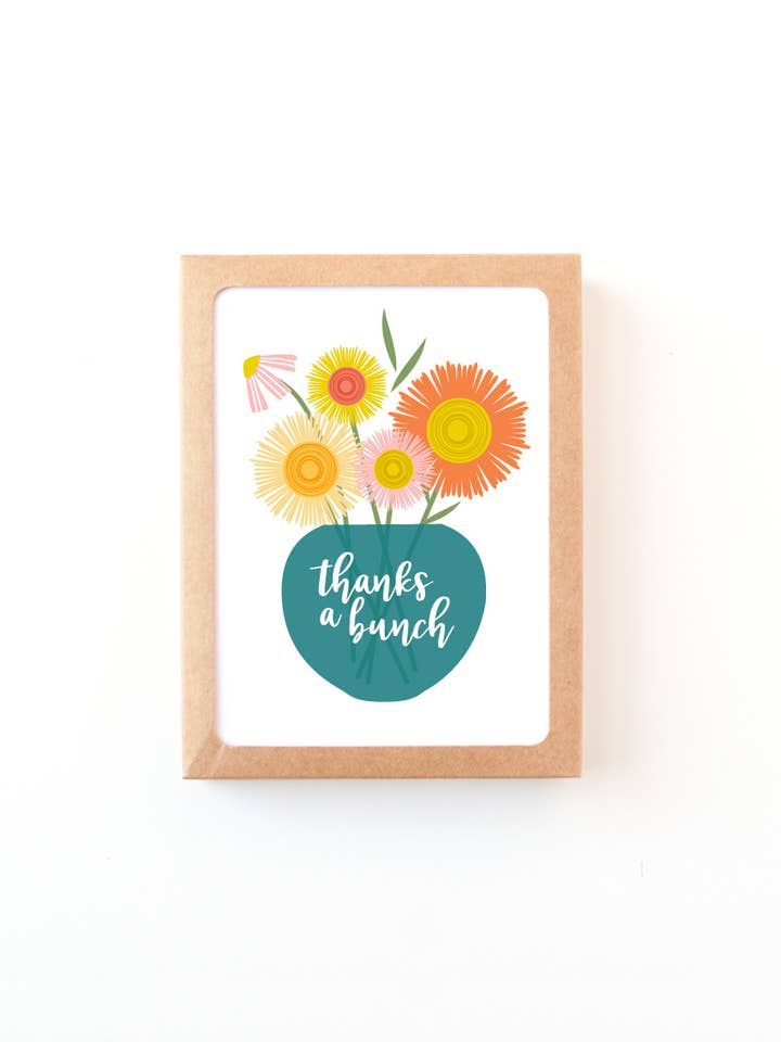 Thanks a Bunch | blomstret lykønskningskortæske sæt for engroshandel hos Graphic Anthology Greeting Cards