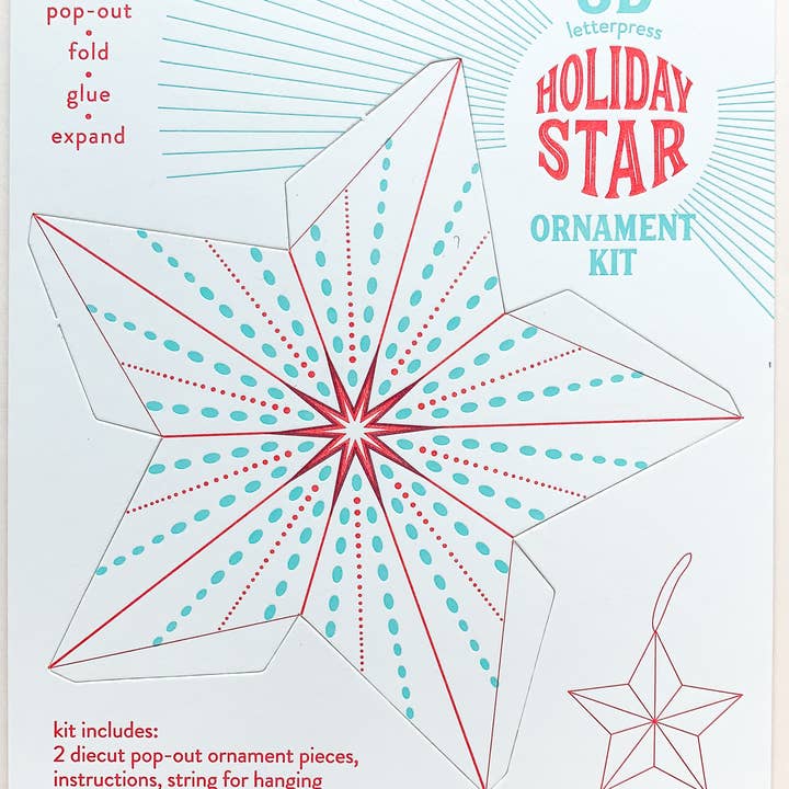 Blackbird Letterpress - Wholesale DIY craft kit - dotted star DIY ornament kit1