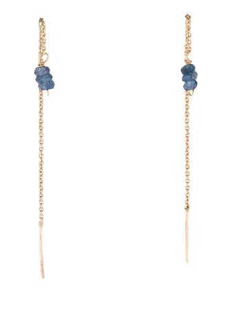 Sapphire Threader Earrings for wholesale by Ore & Gold