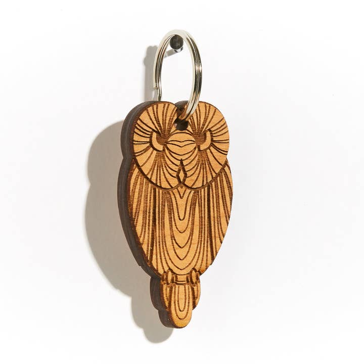 Portachiavi Gufo Legno per la vendita all'ingrosso da parte di Lucca