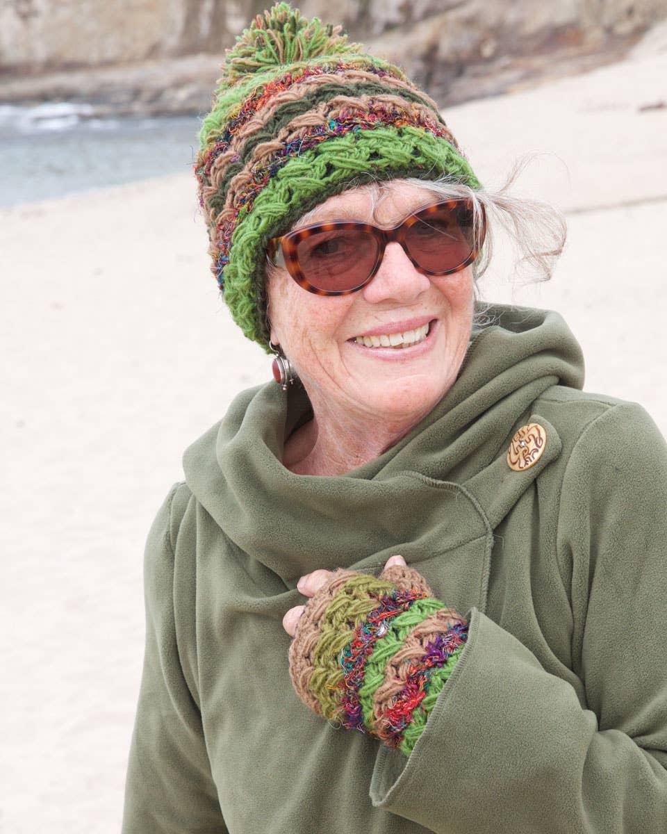 Zig Zag Asian Collection - Wholesale Beanie - Women's - Crochet Beanie Hat with Silk8