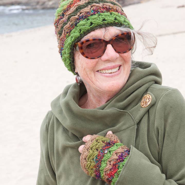 Zig Zag Asian Collection - Wholesale Beanie - Women's - Crochet Beanie Hat with Silk8