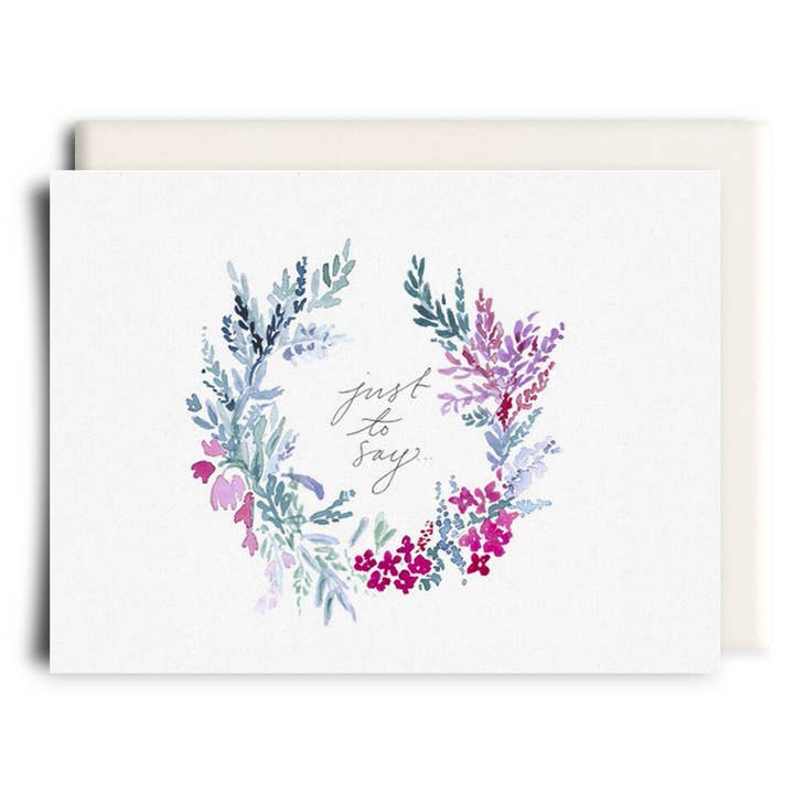 Just To Say Wreath | Greeting Card for wholesale by Inkwell Cards