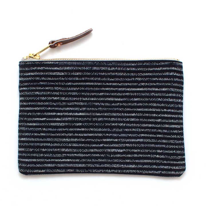 Pochette à rayures à craie indigo japonaise pour la vente par General Knot & Co.