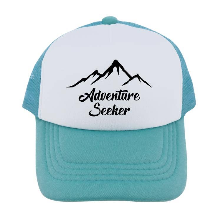 Outdoorable Apparel - Wholesale Kids Hat - Kids - Aqua with Black Adventure Seeker Hat0