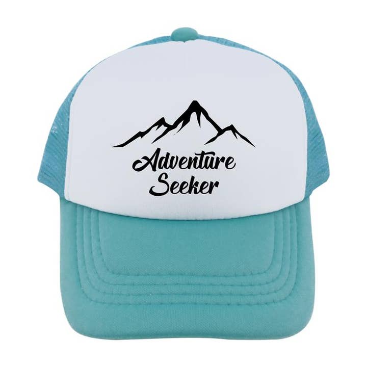 Outdoorable Apparel - Wholesale Kids Hat - Kids - Aqua with Black Adventure Seeker Hat