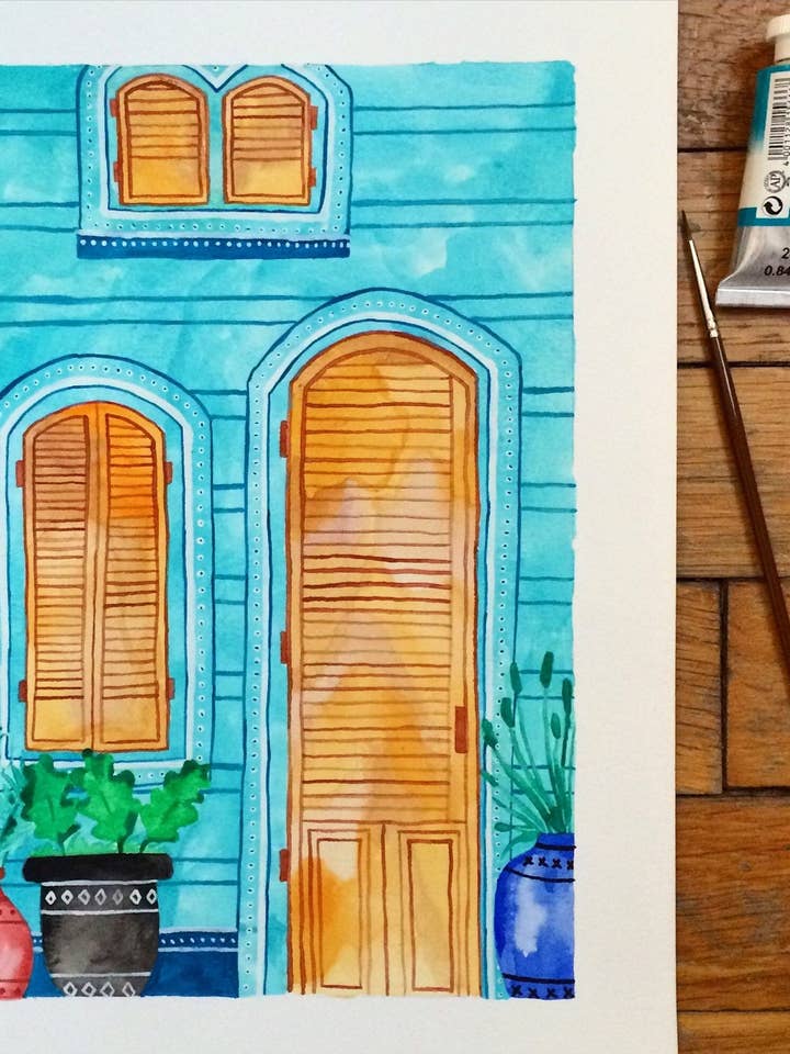 8" x 10" Door One Art Print for wholesale by Andria Green