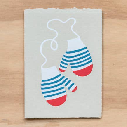 TWO MITTENS GREETING CARD for wholesale by Alphabet Studios
