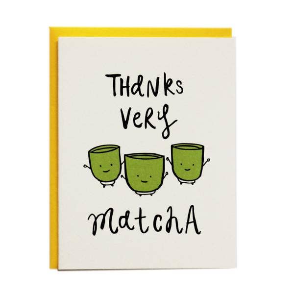 Thanks Very Matcha Greeting Card for wholesale by I Must Draw