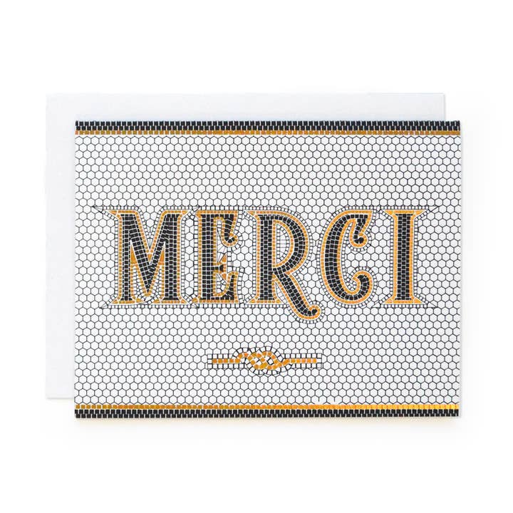 Merci Tile | Greeting Card for wholesale by Wild Ink Press