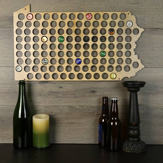 Torched Products - Wholesale Wall Accent - Men’s Gift State Beer Cap Map – Beer Cap Collector/Display97