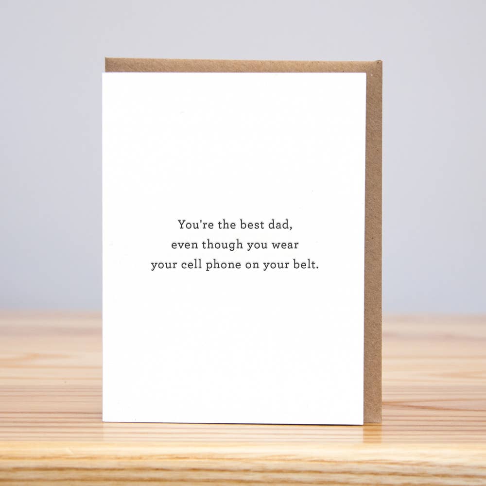 Huckleberry Letterpress - Wholesale Father's Day Card - Best Dad Cell Phone - Sale! (Letterpress)