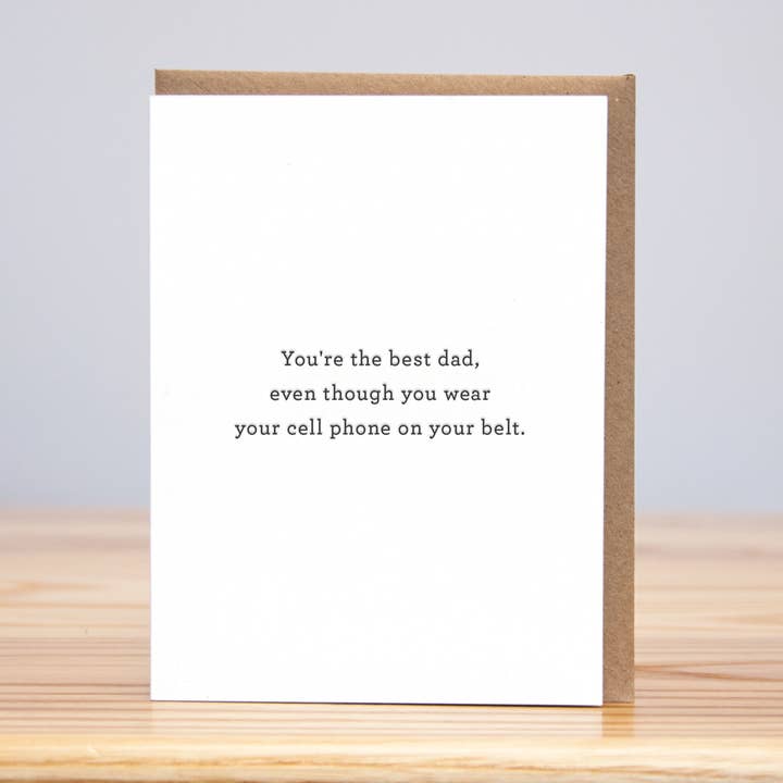 Huckleberry Letterpress - Wholesale Father's Day Card - Best Dad Cell Phone - Sale! (Letterpress)0