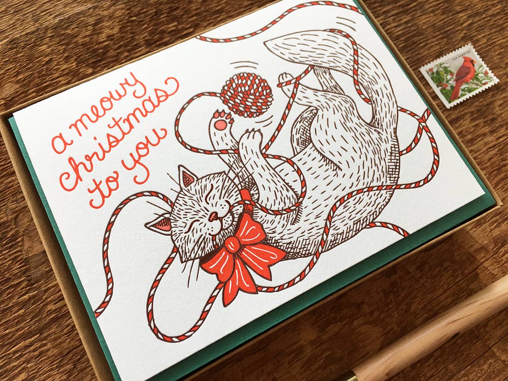 Noteworthy Paper & Press - Vente Cartes de Noël - Carte Chat de Noël6