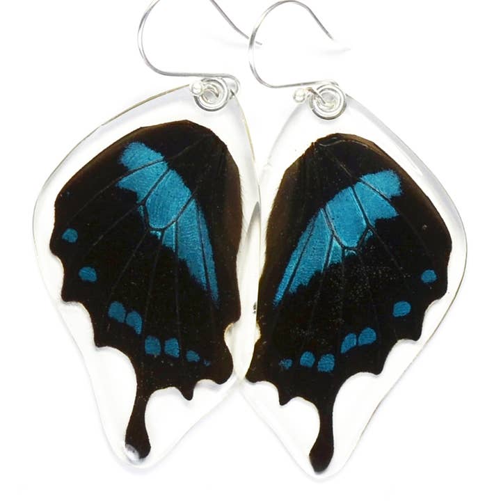 Wingstitution - Wholesale Dangle Earrings - 0280 Butterfly Earrings, Blue Swallowtail Oribazus, bottom