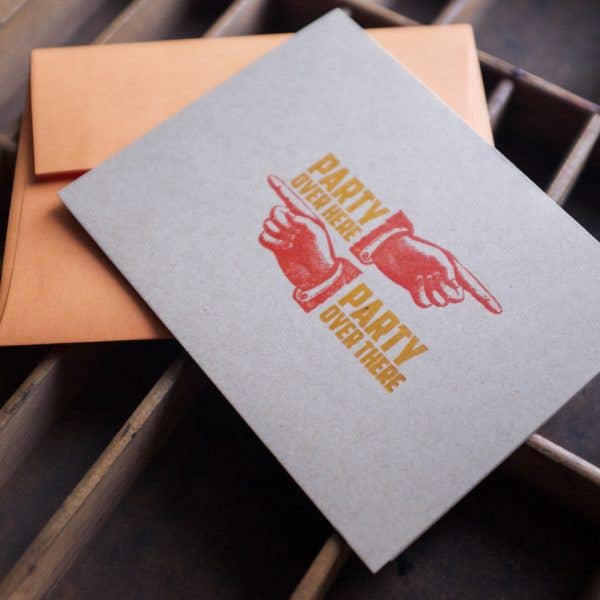 REMOVED BRAND - Wholesale Everyday Greeting Card - Party Over Here, Party Over There Greeting Card1