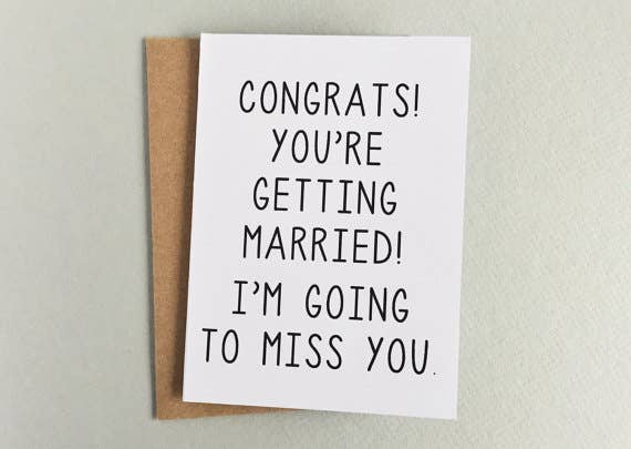 Honest AF Cards - Wholesale Wedding Card - Congrats You're Getting Married Card1