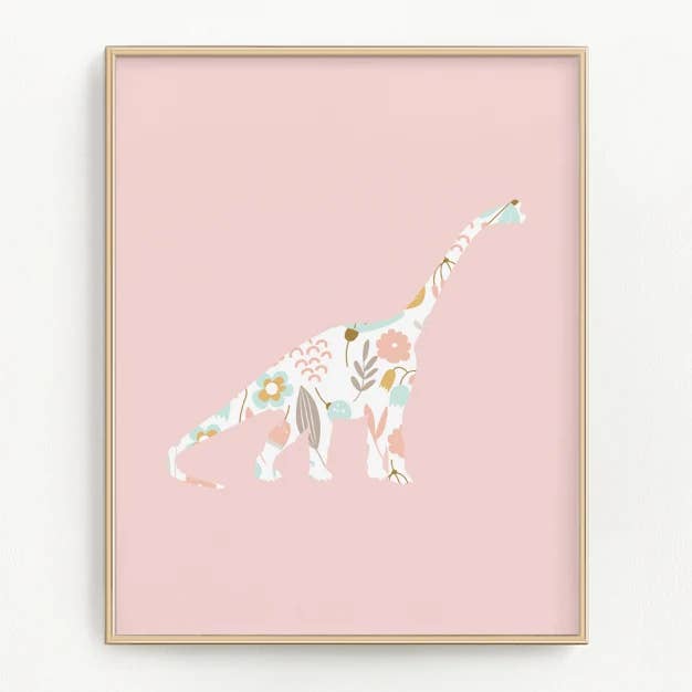 Pink Floral Brontosaurus Art Pink para venta al por mayor de Flip The Script Studios