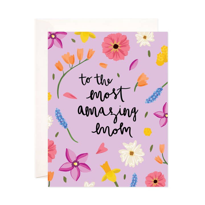 Amazing Mom Greeting Card - Biglietto festa della mamma per la vendita all'ingrosso da parte di Bloomwolf Studio