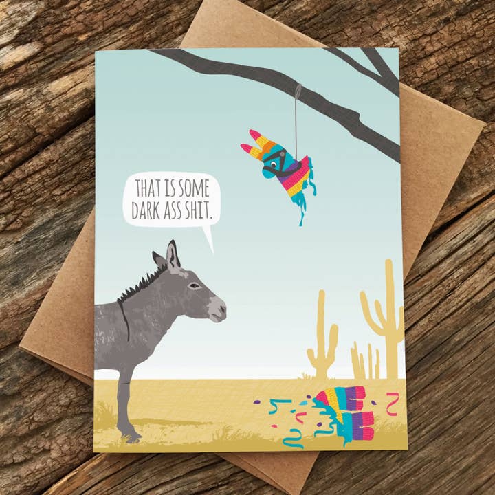 Modern Printed Matter – wholesale Birthday card – Donkey Pinata Birthday Card