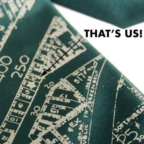 Cyberoptix Tie Lab - Wholesale Necktie - Men's - Detroit Map Necktie, Historic Eastern Market Tie3