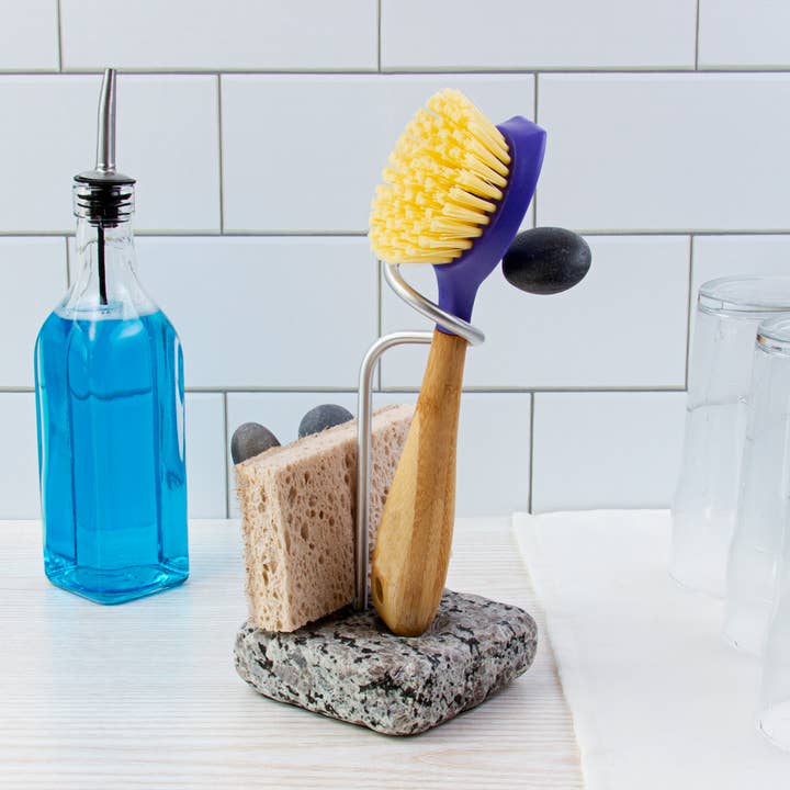 Sea Stones - Wholesale Sponge Holder - Embrace Dish Brush and Sponge Holder Combo