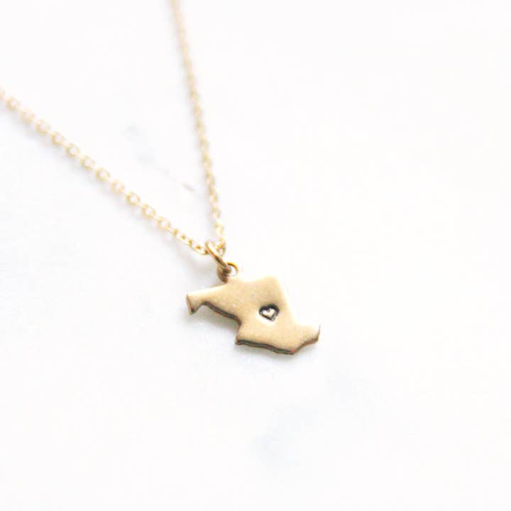 Maryland - anpassad stat hjärta halsband för wholesale av Peachtree Lane Co.