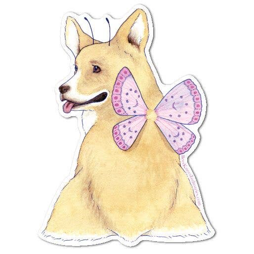 Autocolante de vinil Corgi Faerie por atacado de Bee's Knees Industries