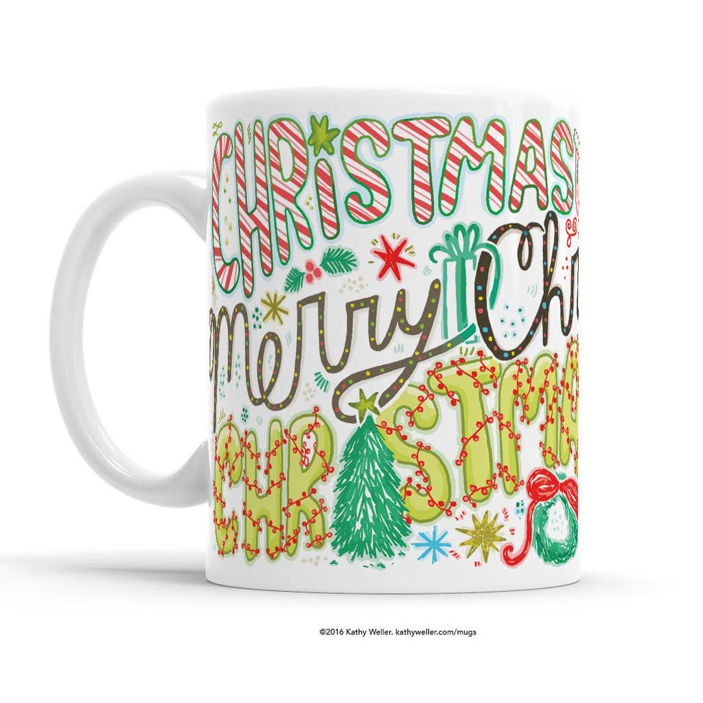 Kathy Weller Art+Ideas - Wholesale Coffee Mug - Merry Christmas Holiday Mug1