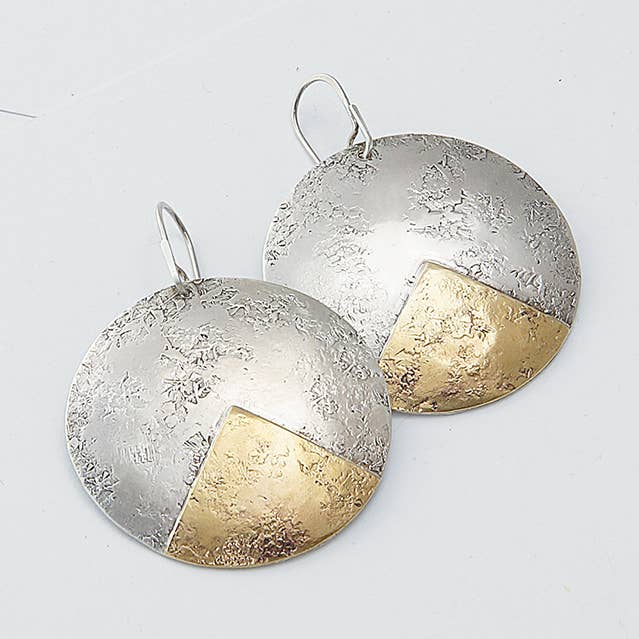 Cartographer Earrings - Sterling Silver With Brass for wholesale by From The Reliquary