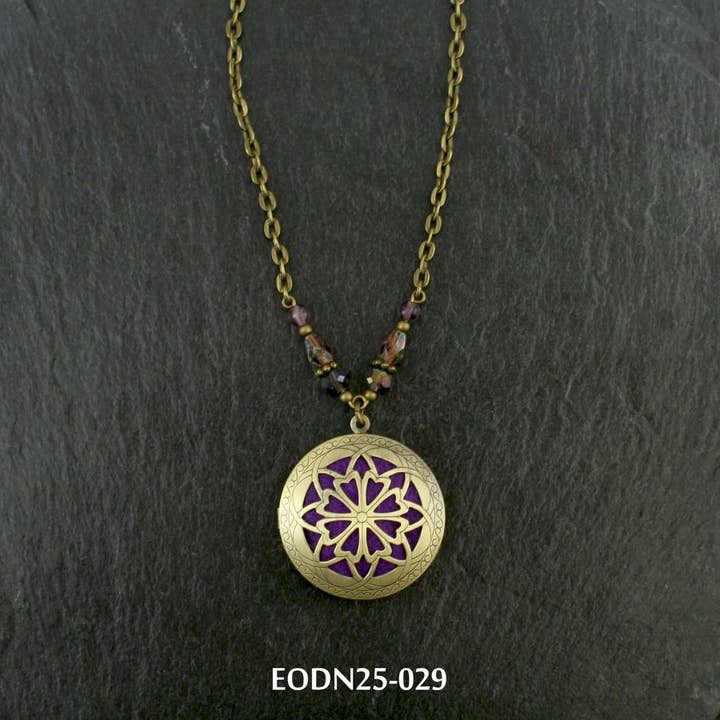 AAOTE - Wholesale Aromatherapy necklace - Aromatherapy Locket Essential Oil Diffuser Necklaces on Beaded Chain 13