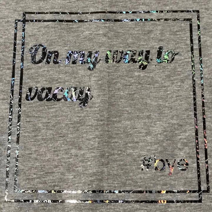 Around Eco - Wholesale Screen Printed T-Shirt - Kids - Light Gray On My Way To Vacay #bye2