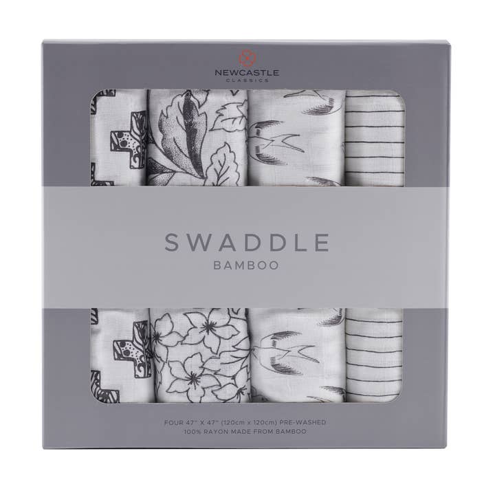 Monochrome Swaddle 4-Pack for wholesale by Newcastle Classics