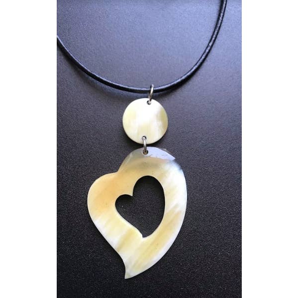 Inspired Peru - Wholesale Pendant/Charm Necklace - Bull Horn Eco Necklace - Heart