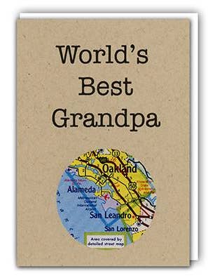 World's Best Grandpa Mini Map Card for wholesale by Granny Panty Designs