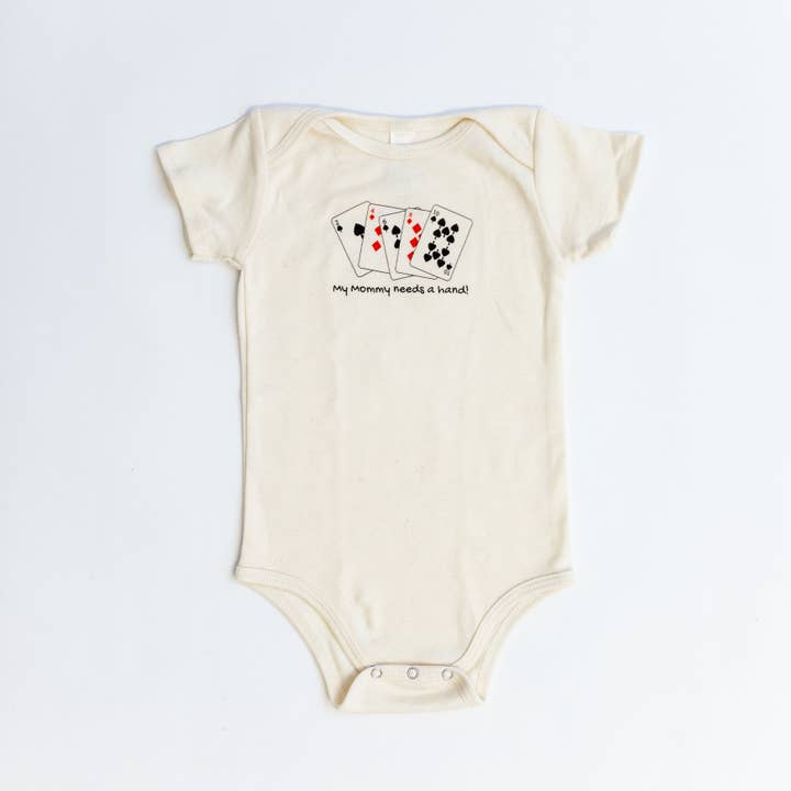 Simply Chickie Organic USA Made Baby and Kid's Clothing - Wholesale Bodysuit (Non-Footed) - Baby - Baby Organic Romper Poker Cards Onesie Short Sleeve Mom