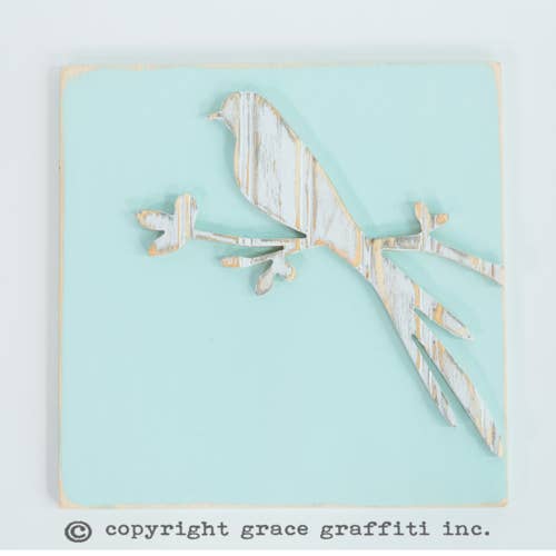 Bird Wall Art, Wood for wholesale by Grace Graffiti