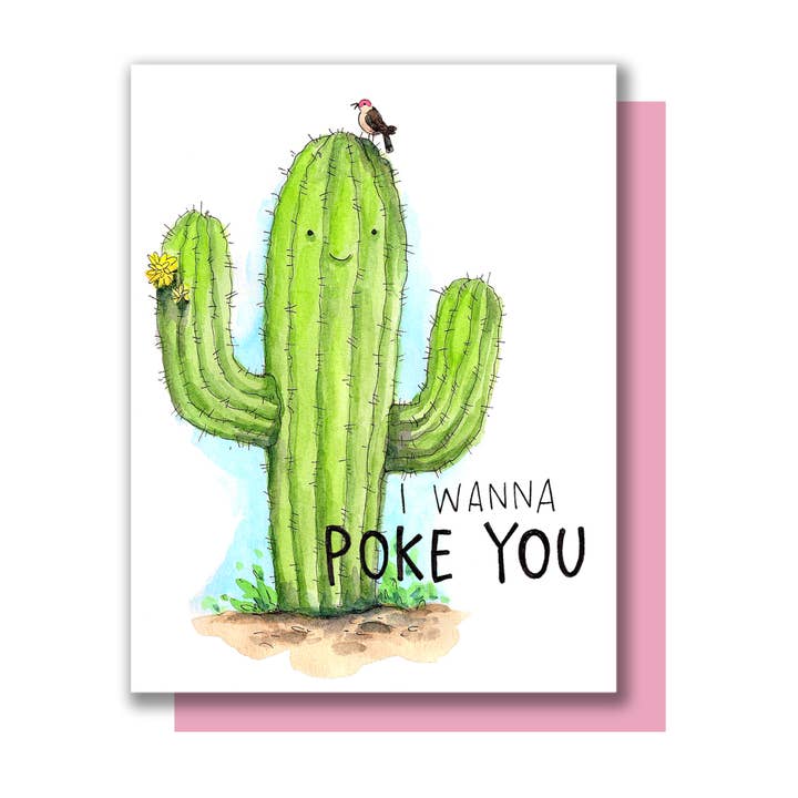 Paper Wilderness - Wholesale Love Card - Poke You Cactus Love Card