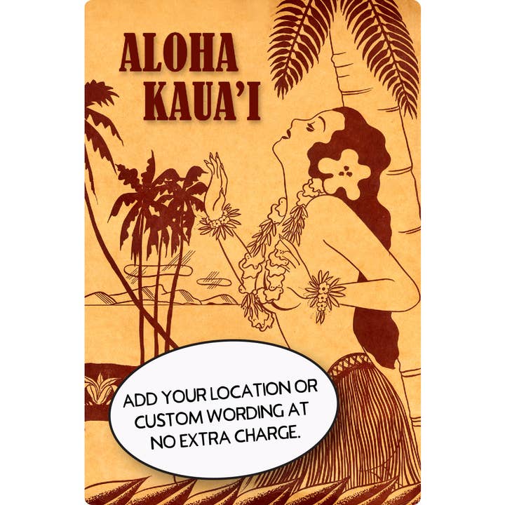 Vintage Hula Sepia CUSTOMIZABLE Wood Postcard for wholesale by WHIRLED PLANET