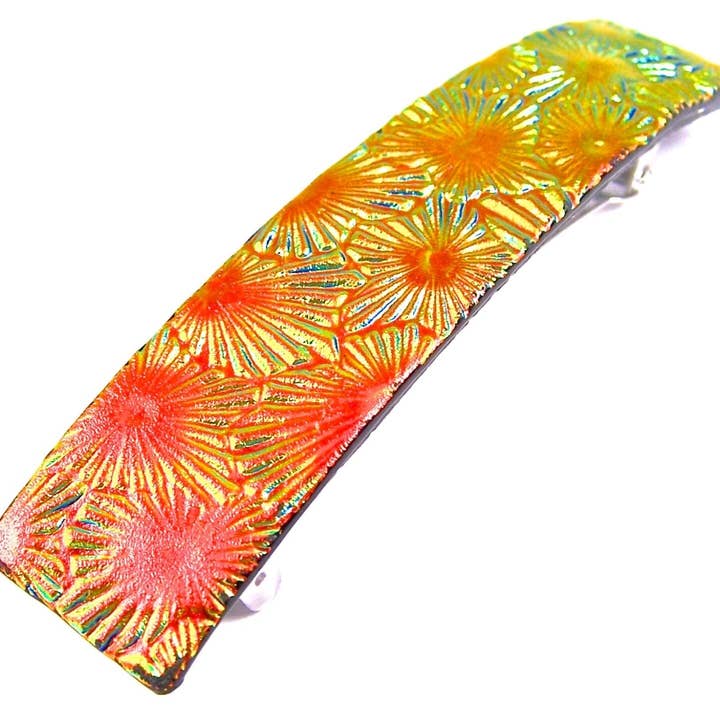 Glass Town USA – Travessão para cabelo - Mulher por atacado – Barrettes de vidro dicróico florentino tamanho grande4