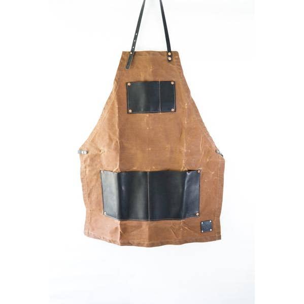 The Charles Master Waxed Canvas and Leather Apron for wholesale by Sturdy Brothers
