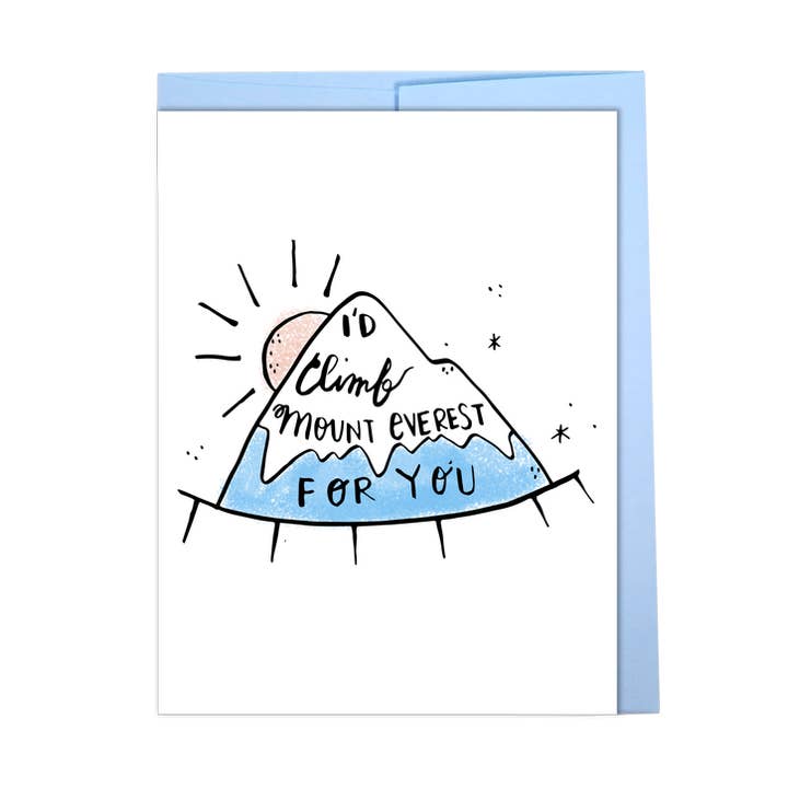 I'd Climb Mount Everest For You Card for wholesale by New Moon Paper Goods